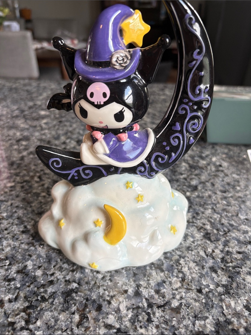 Sanrio Kuromi Witch Figurine in Purple, Black and White